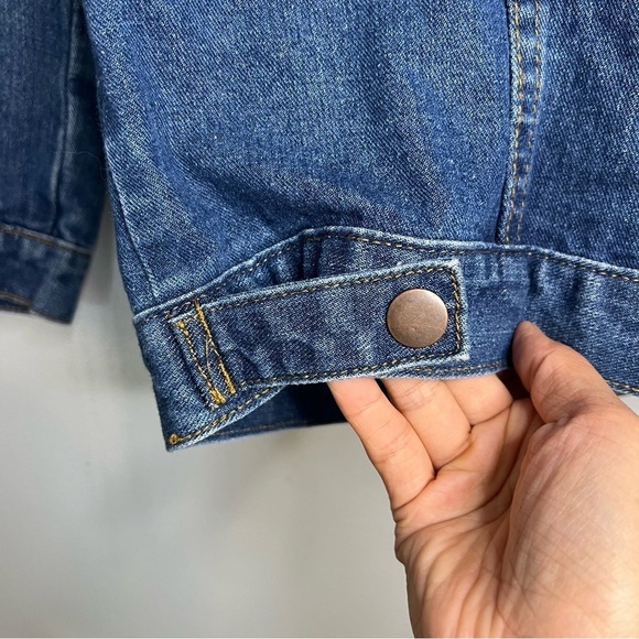 BBJ Women’s Distressed Denim Jean Jacket Size M 100% Cotton Blue Was Long Sleeve - Picture 10 of 15